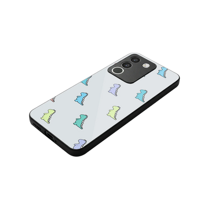 Dino stylish phone case for vivo y200 5g | glossy glass and slim fit
