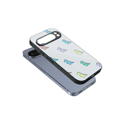 Dino sleek google pixel 10 pro cover with tempered glass back and TPU edges
