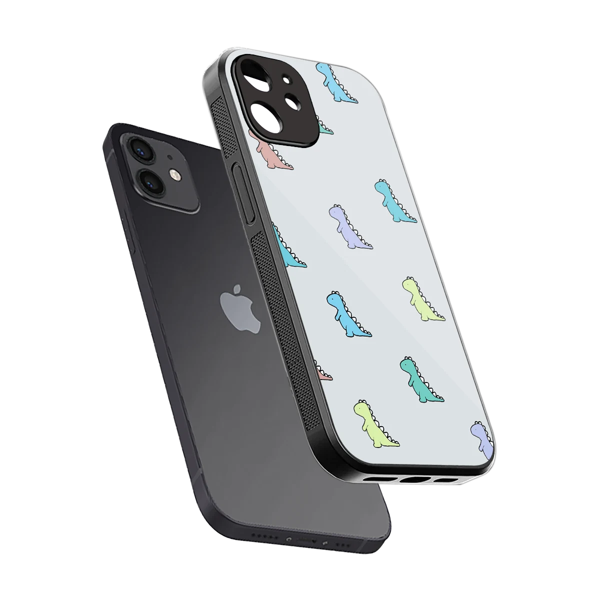 Dino sleek iphone 11 cover with tempered glass back and TPU edges