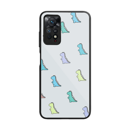 Dino back phone cover | glass case for redmi note 11 pro