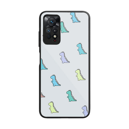 Dino back phone cover | glass case for redmi note 11 pro