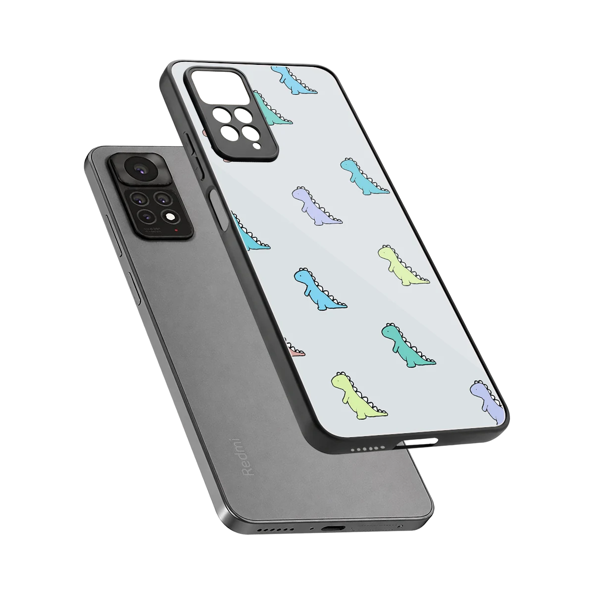 Dino sleek redmi note 11 pro cover with tempered glass back and TPU edges