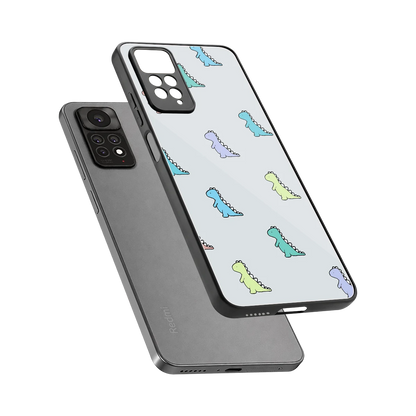Dino sleek redmi note 11 pro cover with tempered glass back and TPU edges
