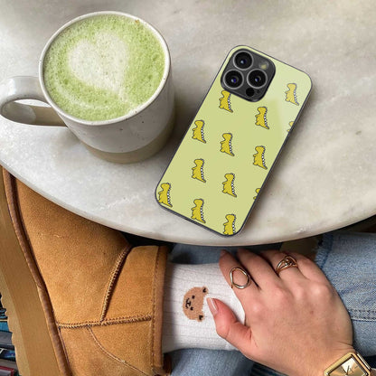 Dino Golden Phone Case for Iphone 16 | Glass Case