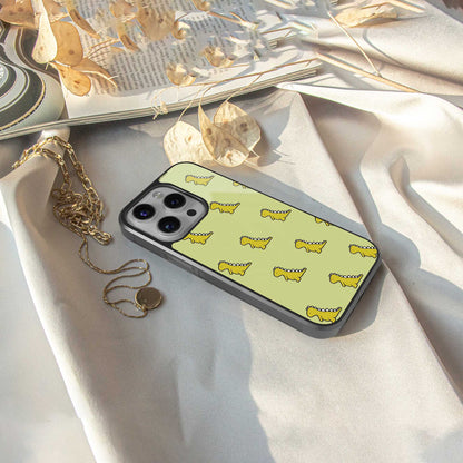 Dino Golden Phone Case for Iphone 16 | Glass Case