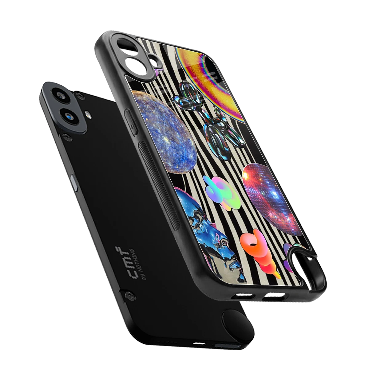 Disco Dream sleek cmf nothing phone 1 cover with tempered glass back and TPU edges