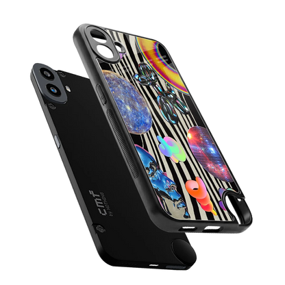 Disco Dream sleek cmf nothing phone 1 cover with tempered glass back and TPU edges
