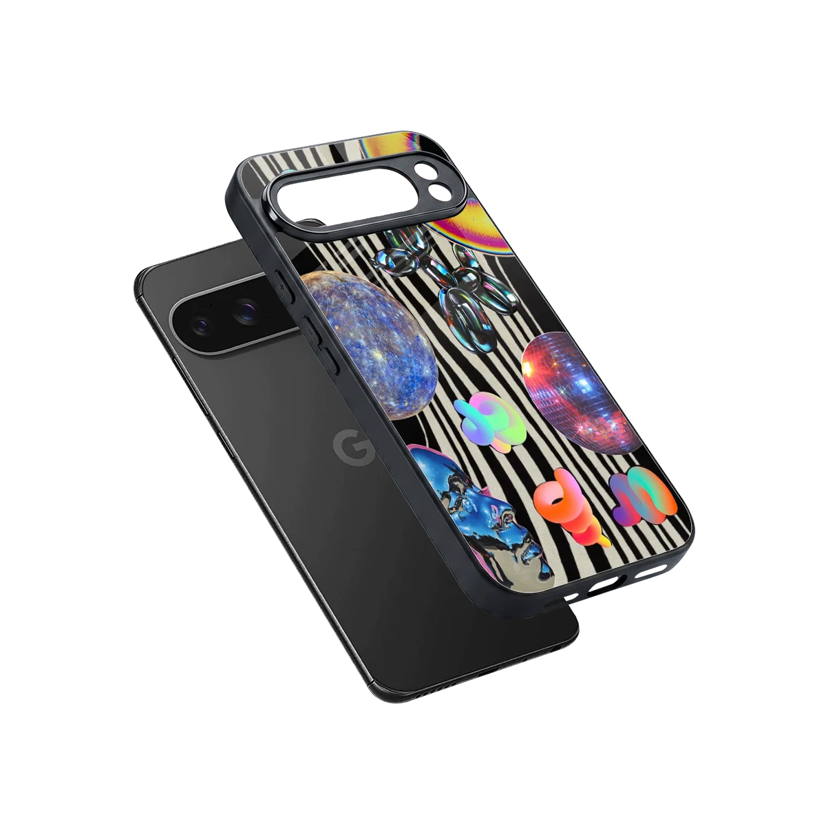 Disco Dream sleek google pixel 10 pro xl cover with tempered glass back and TPU edges