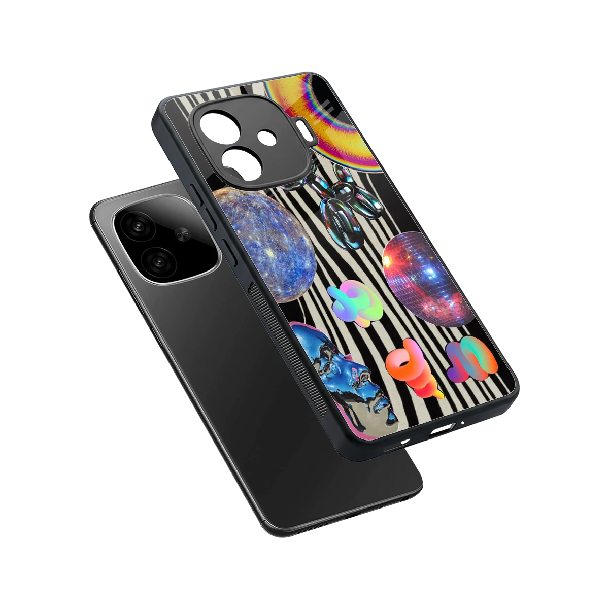 Disco Dream sleek iqoo neo 10r 5g cover with tempered glass back and TPU edges