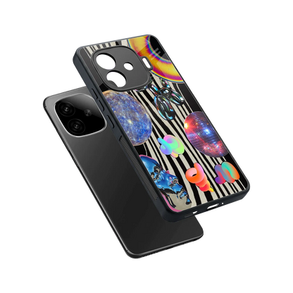 Disco Dream sleek iqoo neo 10r 5g cover with tempered glass back and TPU edges
