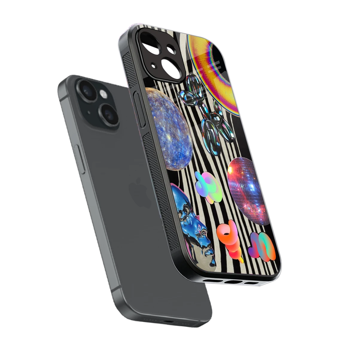 Disco Dream sleek iphone 12 mini cover with tempered glass back and TPU edges