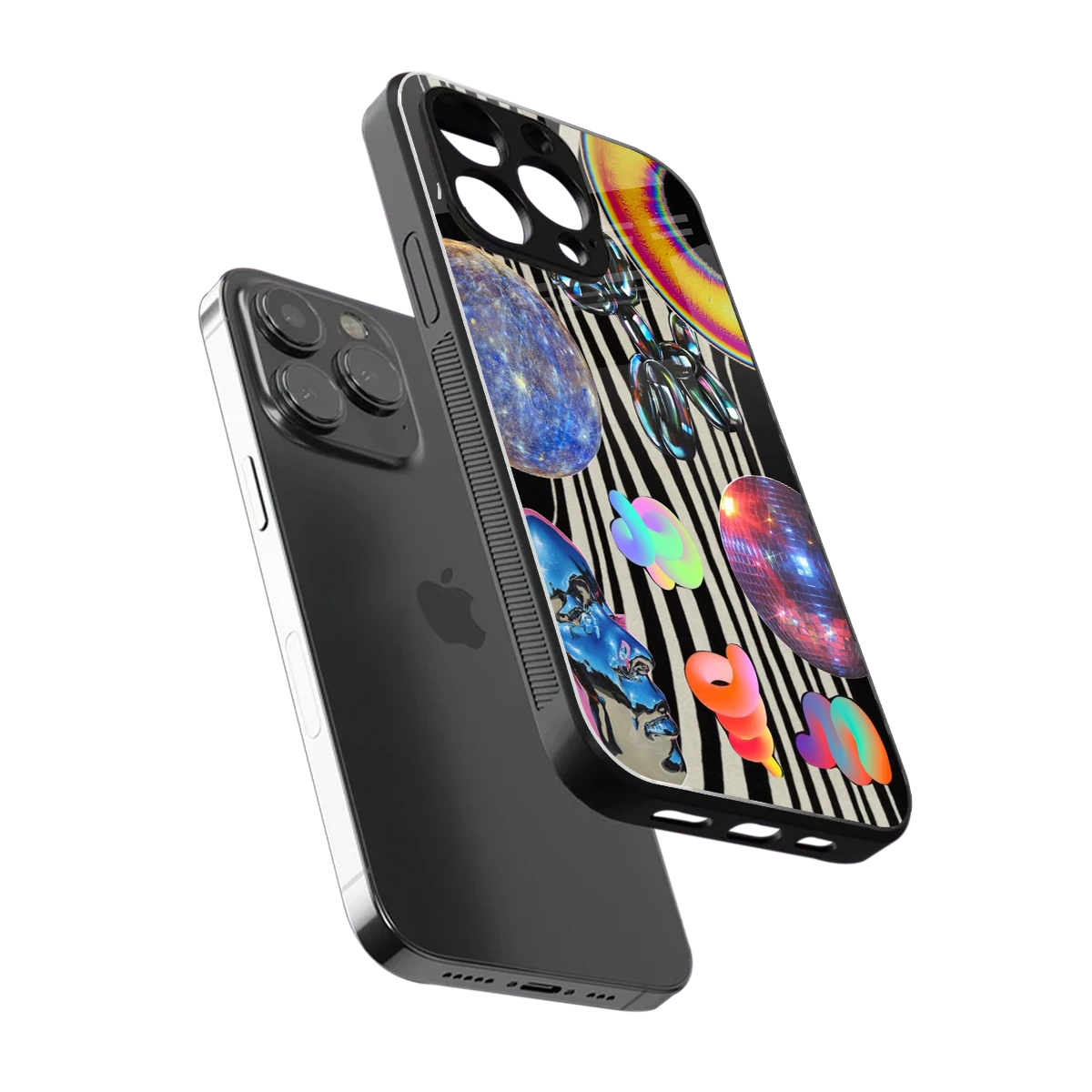 Disco Dream sleek iphone 13 pro cover with tempered glass back and TPU edges