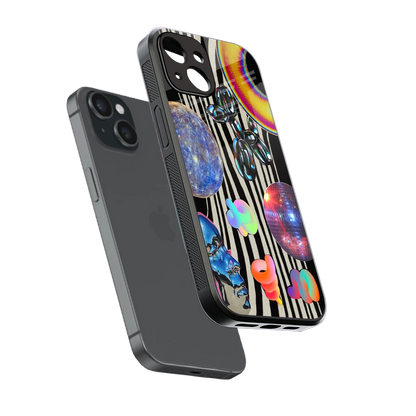 Disco Dream sleek iphone 13 cover with tempered glass back and TPU edges