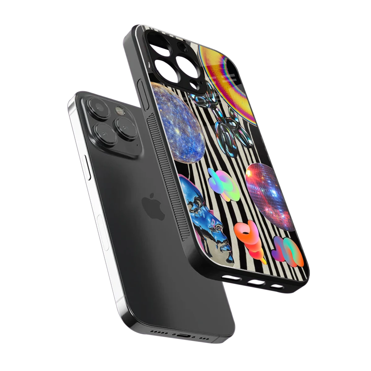 Disco Dream sleek iphone 15 pro max cover with tempered glass back and TPU edges