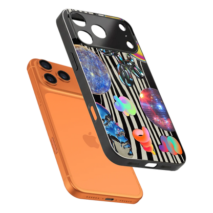 Disco Dream sleek iphone 17 pro cover with tempered glass back and TPU edges