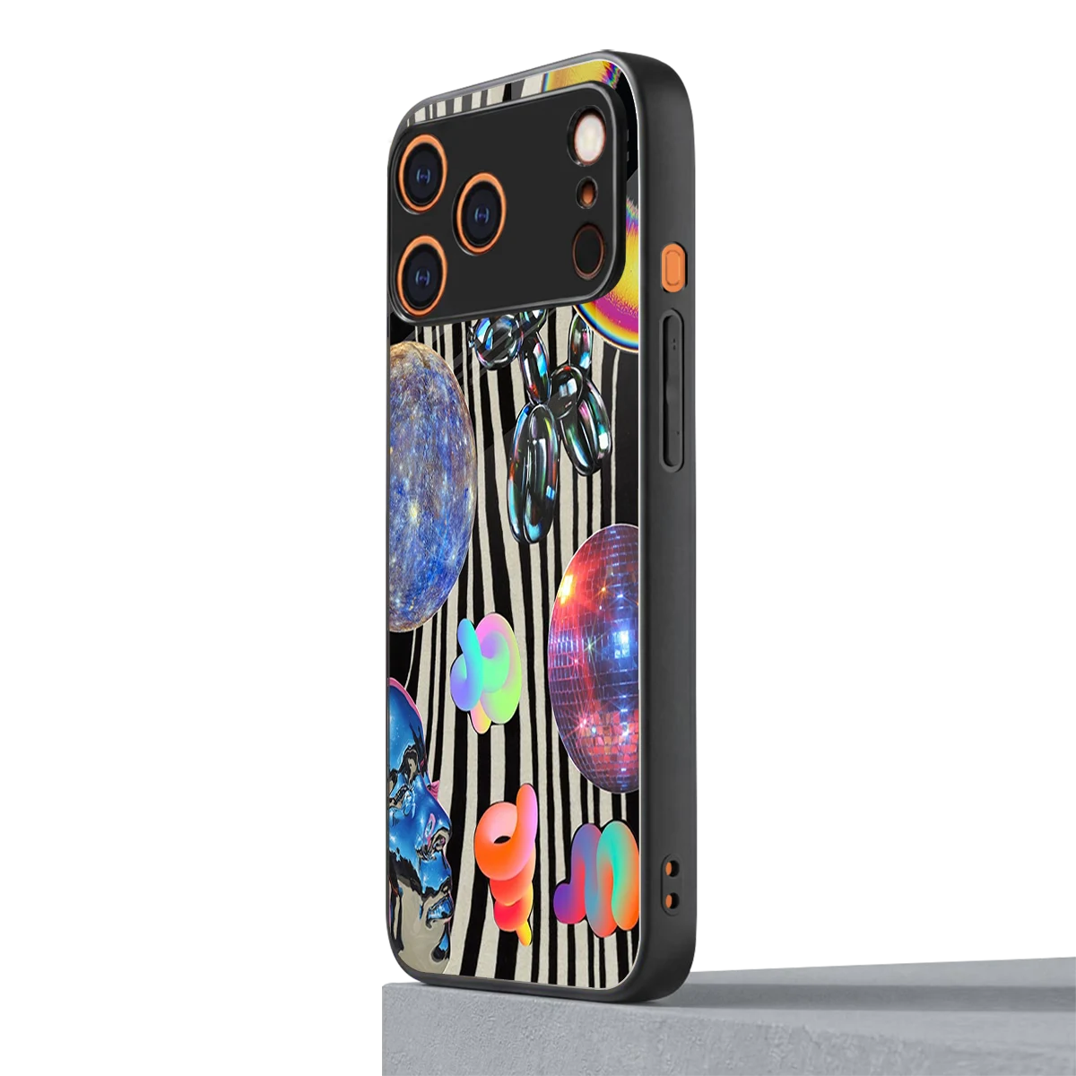 Disco Dream iphone 17 pro mobile cover | shockproof glass phone case