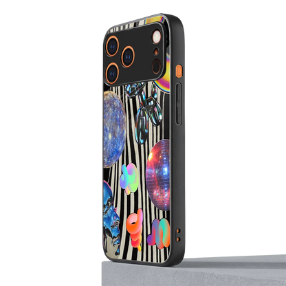 Disco Dream iphone 17 pro max mobile cover | shockproof glass phone case
