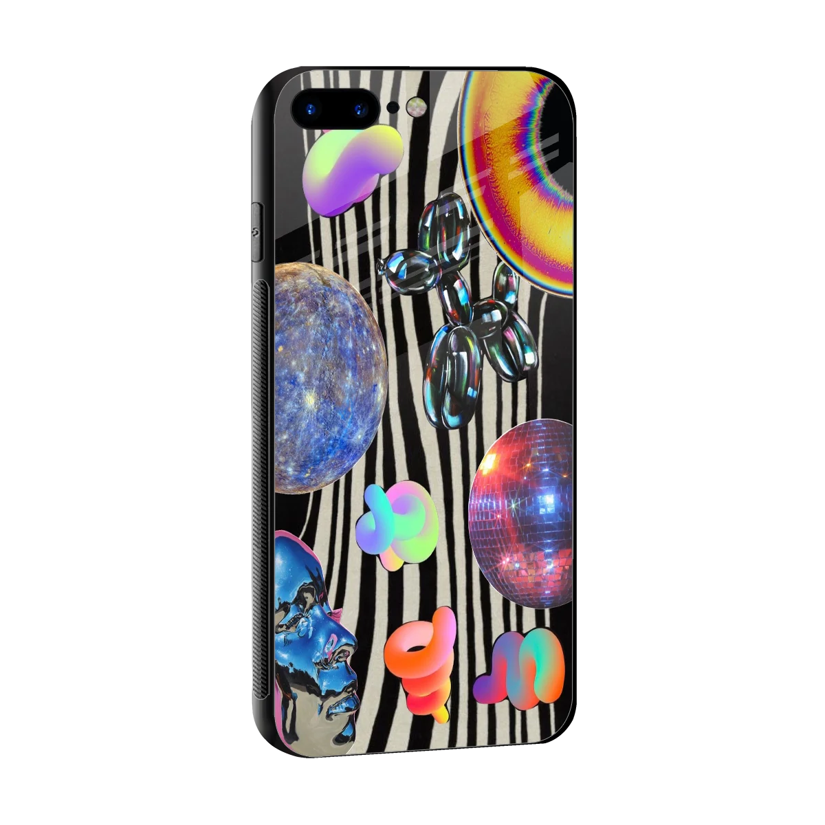Disco Dream sleek iphone 7 plus cover with tempered glass back and TPU edges
