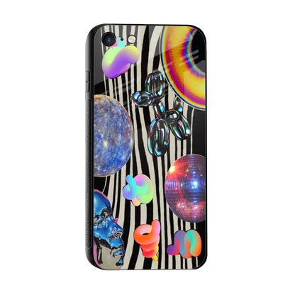 Disco Dream sleek iphone 7 cover with tempered glass back and TPU edges
