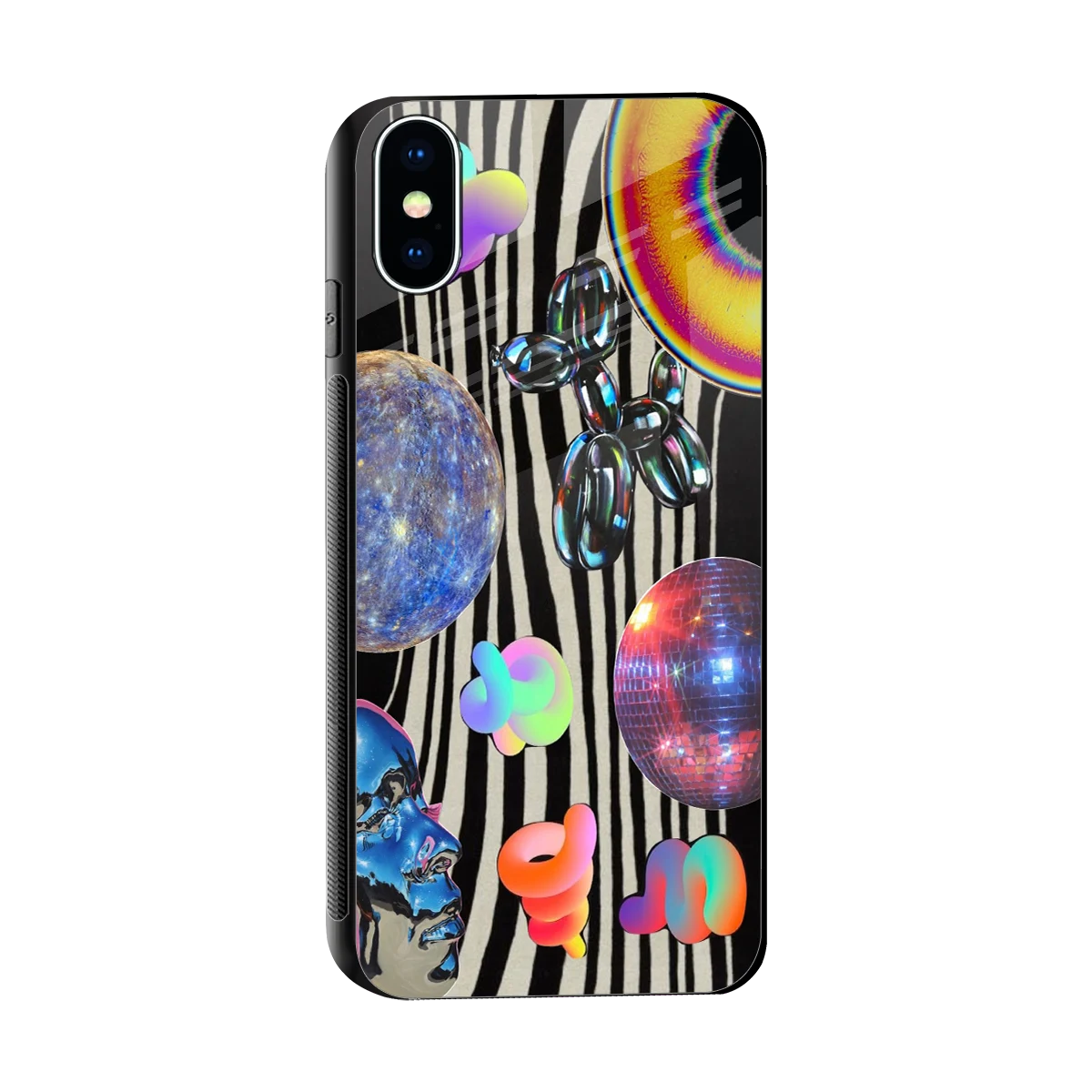 Disco Dream sleek iphone x cover with tempered glass back and TPU edges