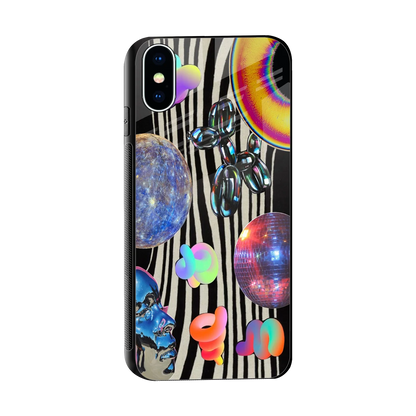 Disco Dream sleek iphone x cover with tempered glass back and TPU edges
