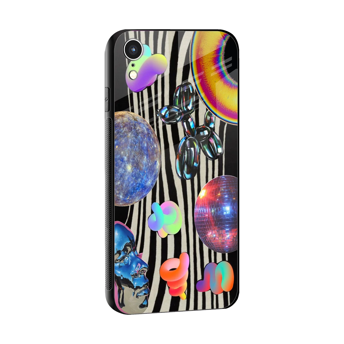 Disco Dream sleek iphone xr cover with tempered glass back and TPU edges