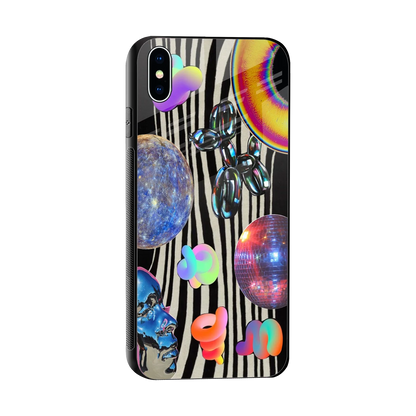 Disco Dream sleek iphone xs max cover with tempered glass back and TPU edges