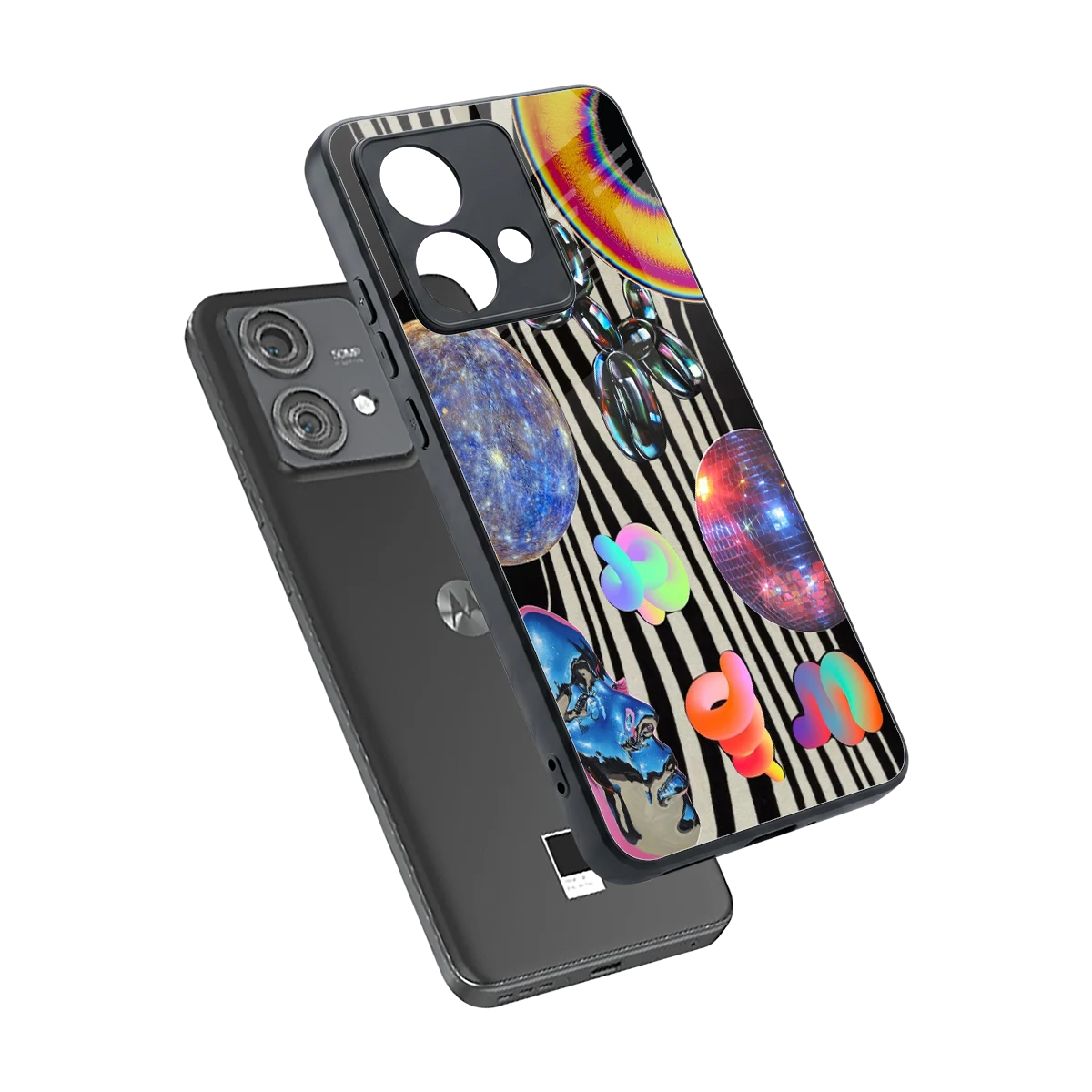 Disco Dream sleek motorola edge 40 neo 5g cover with tempered glass back and TPU edges