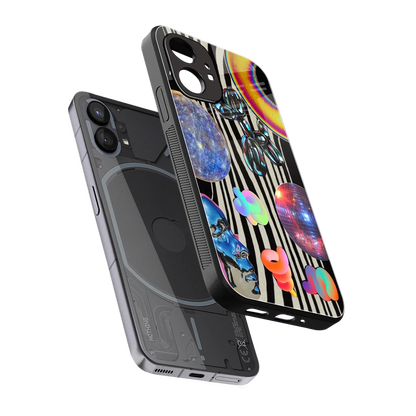 Disco Dream sleek nothing phone 1 cover with tempered glass back and TPU edges