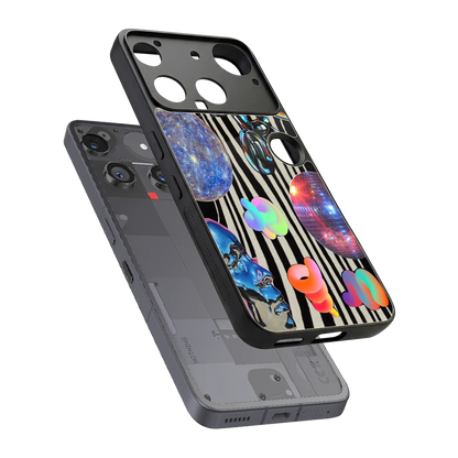 Disco Dream sleek nothing phone 3 cover with tempered glass back and TPU edges