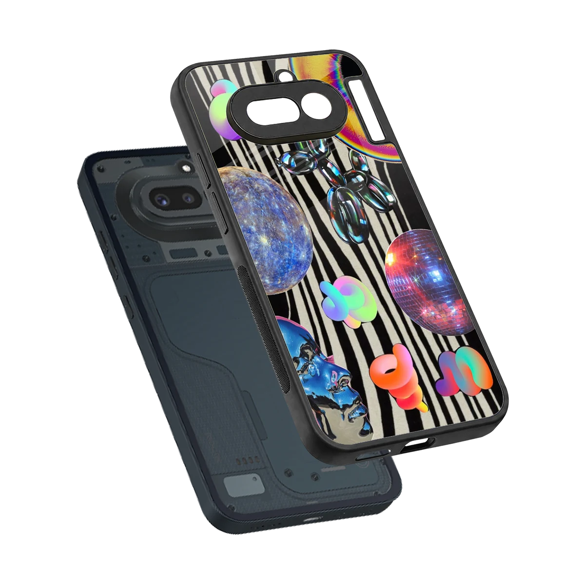 Disco Dream sleek nothing phone 4a cover with tempered glass back and TPU edges