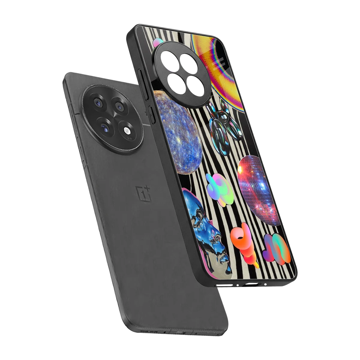 Disco Dream sleek oneplus 13r cover with tempered glass back and TPU edges