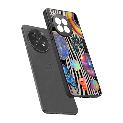 Disco Dream sleek oneplus 13r cover with tempered glass back and TPU edges