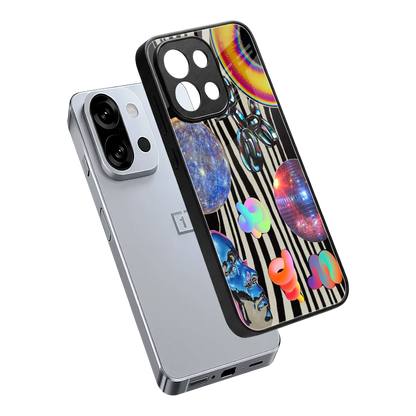 Disco Dream sleek oneplus 13s cover with tempered glass back and TPU edges