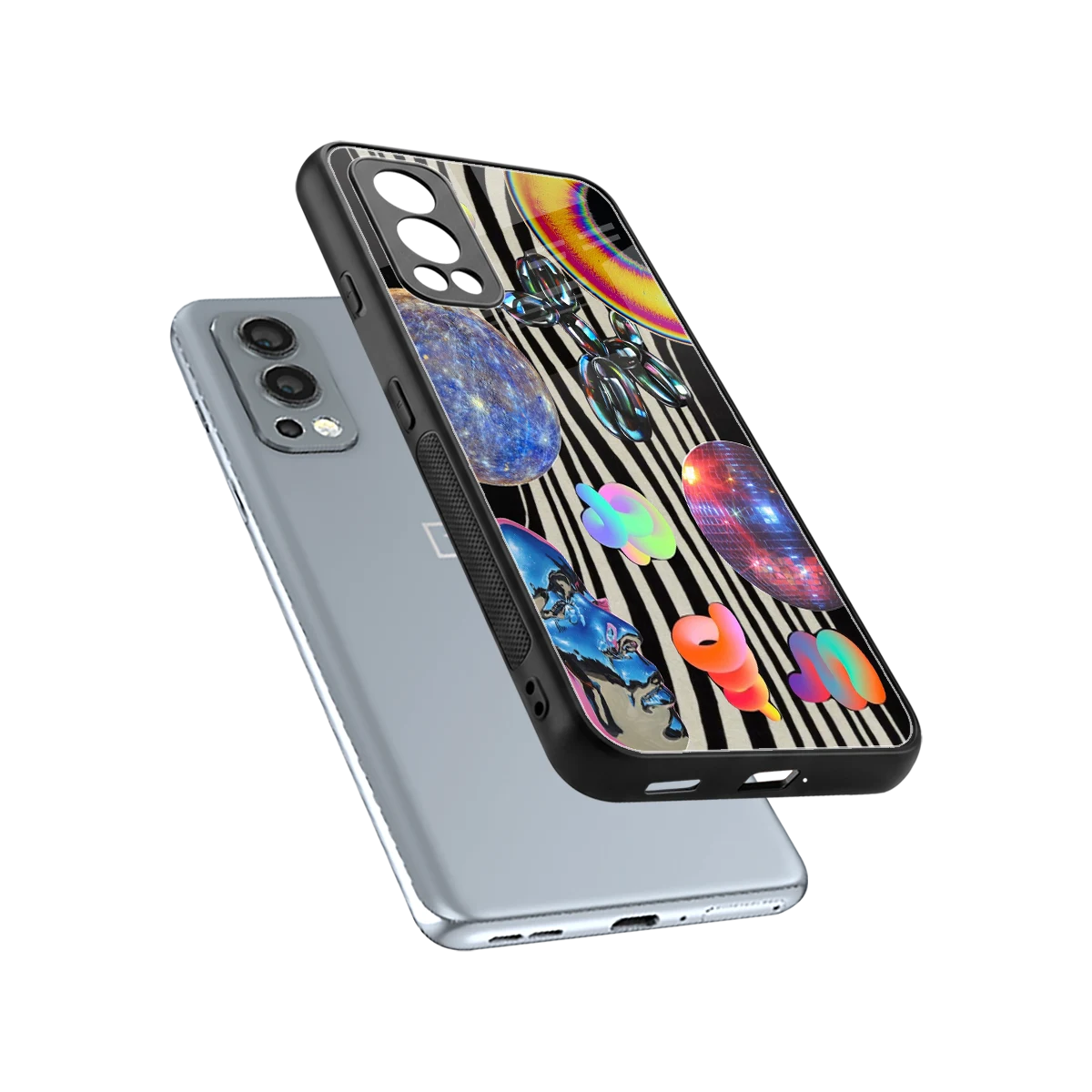 Disco Dream sleek oneplus nord 2 cover with tempered glass back and TPU edges