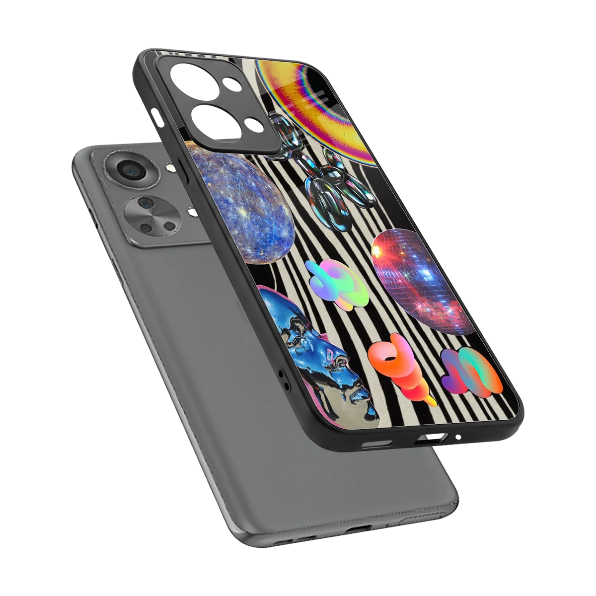 Disco Dream sleek oneplus nord 2t cover with tempered glass back and TPU edges