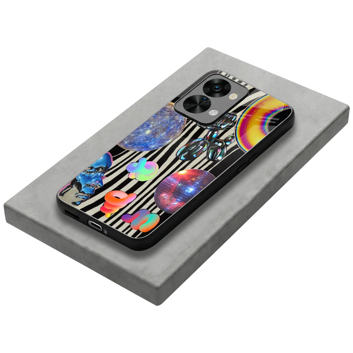 Disco Dream stylish phone case for oneplus nord 2t | glossy glass and slim fit