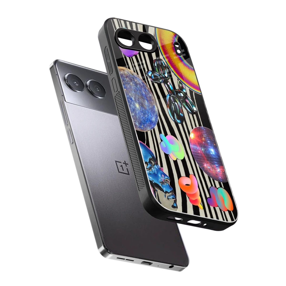Disco Dream sleek oneplus nord 4 cover with tempered glass back and TPU edges