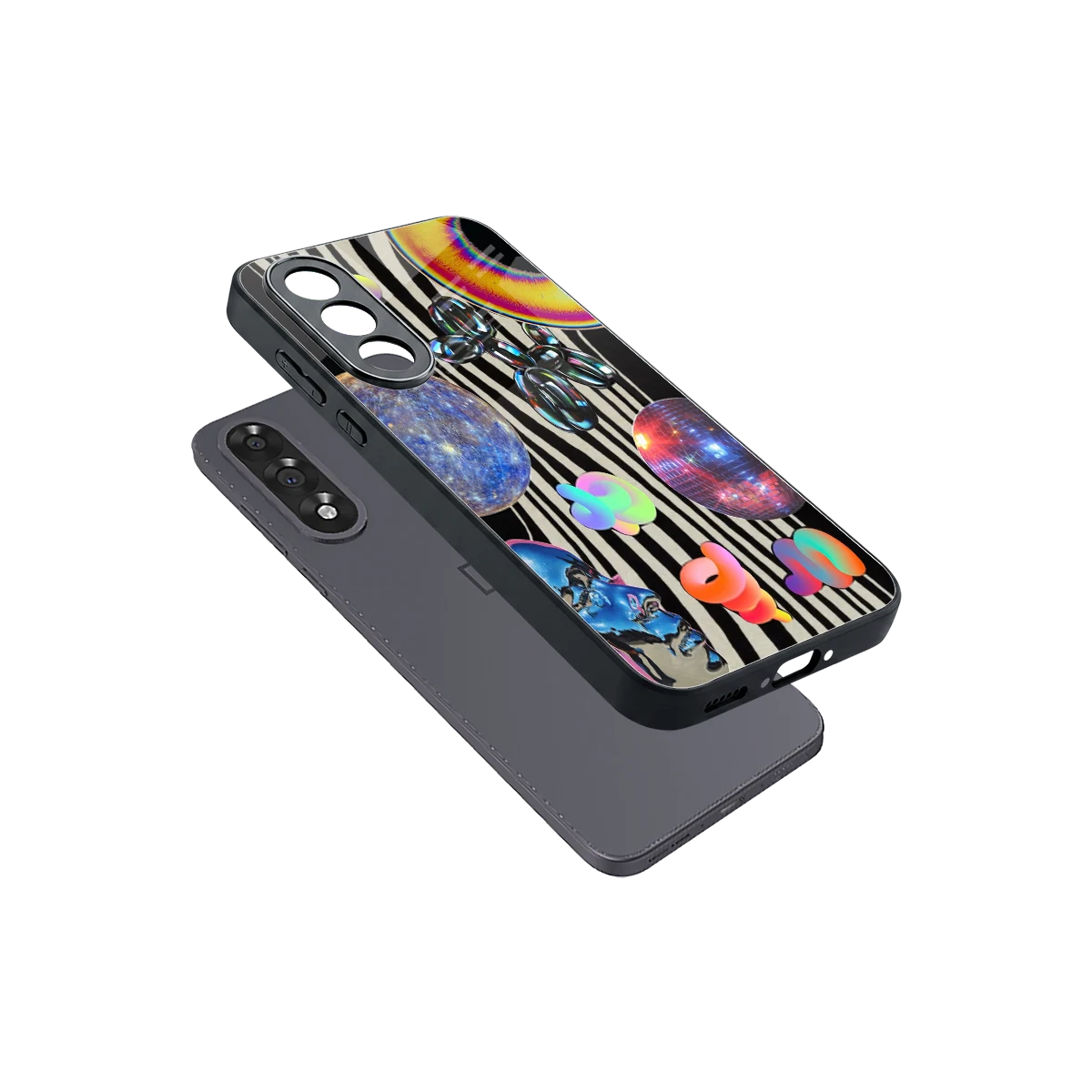 Disco Dream sleek oneplus nord 5 cover with tempered glass back and TPU edges