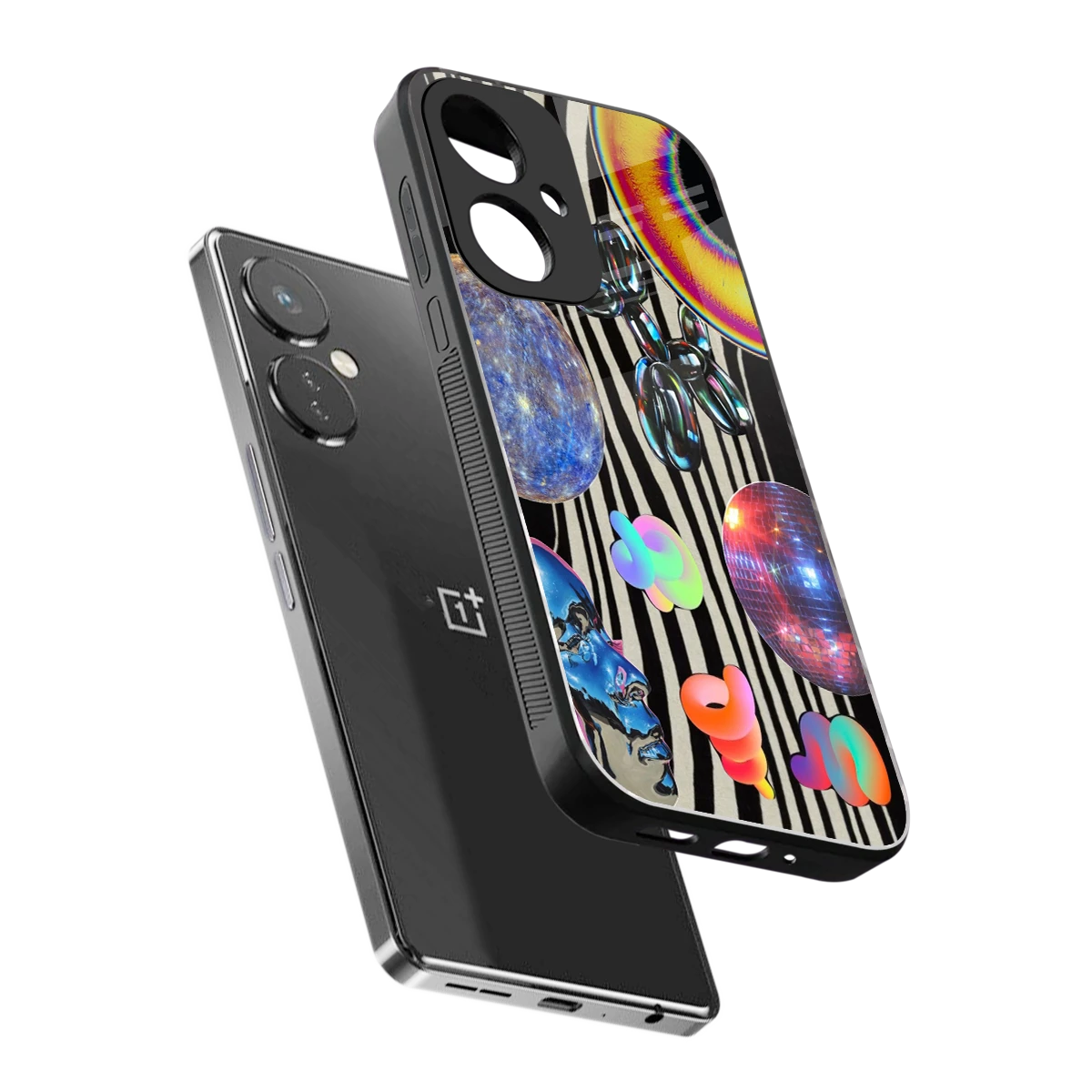 Disco Dream sleek oneplus nord ce 3 cover with tempered glass back and TPU edges
