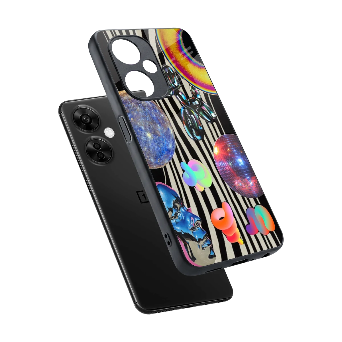 Disco Dream sleek oneplus nord ce 3 lite cover with tempered glass back and TPU edges