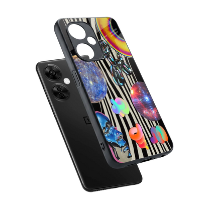Disco Dream sleek oneplus nord ce 3 lite cover with tempered glass back and TPU edges