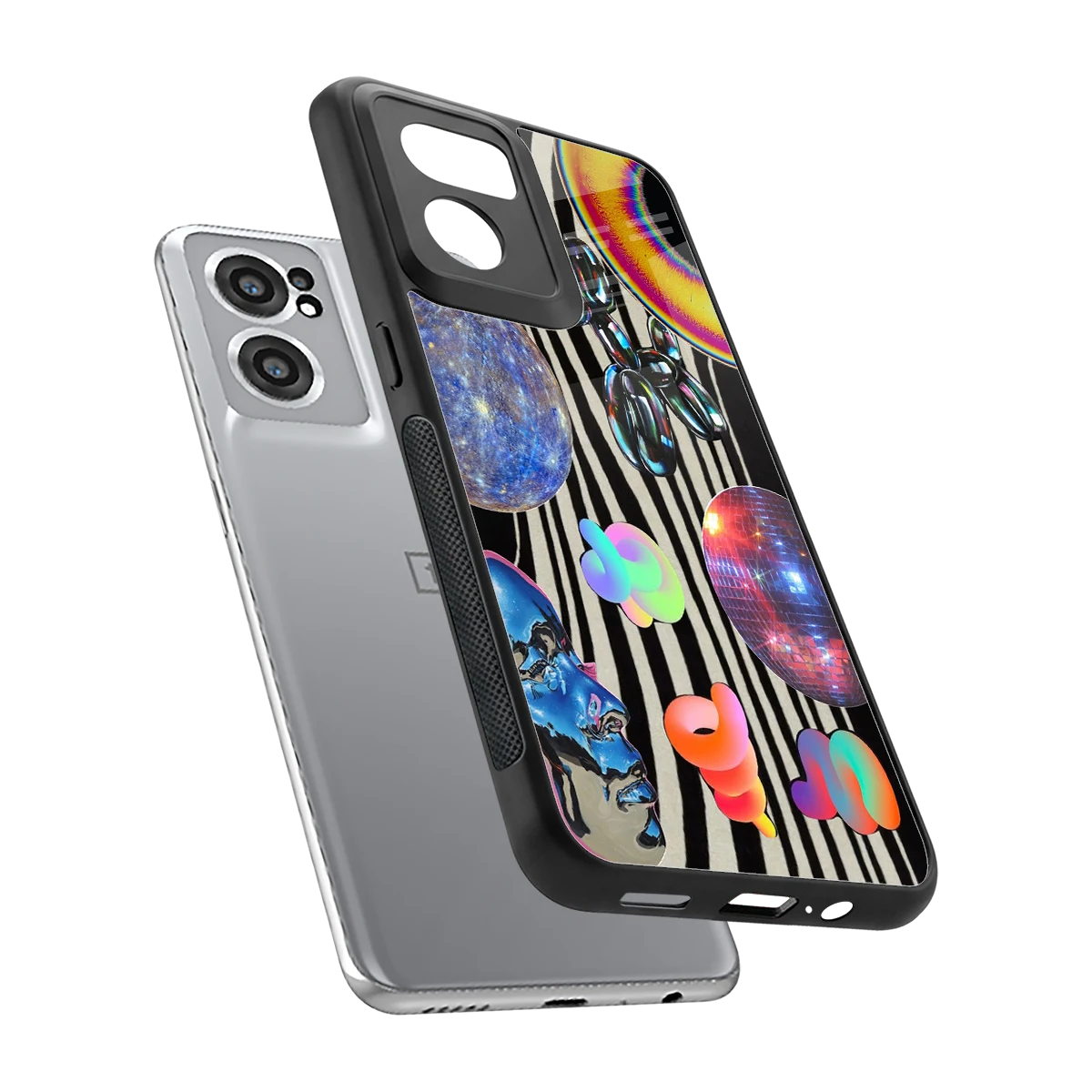 Disco Dream sleek oneplus nord ce 2 cover with tempered glass back and TPU edges