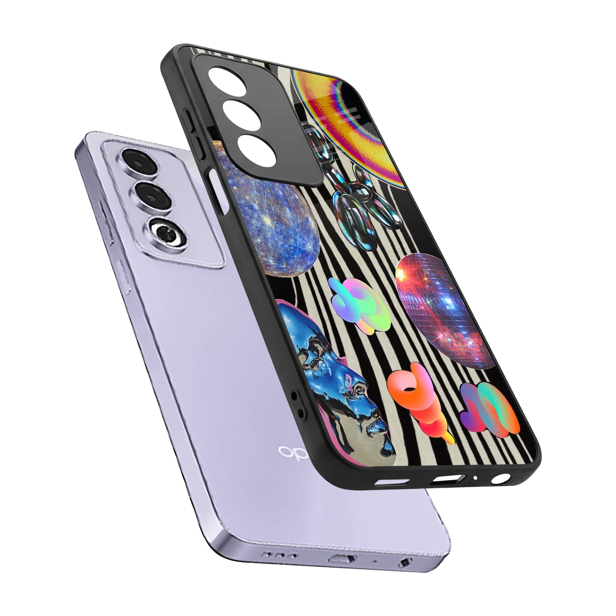Disco Dream sleek oppo a3 pro cover with tempered glass back and TPU edges