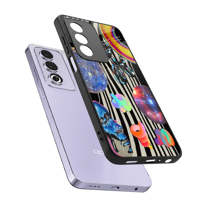 Disco Dream sleek oppo a3 pro cover with tempered glass back and TPU edges