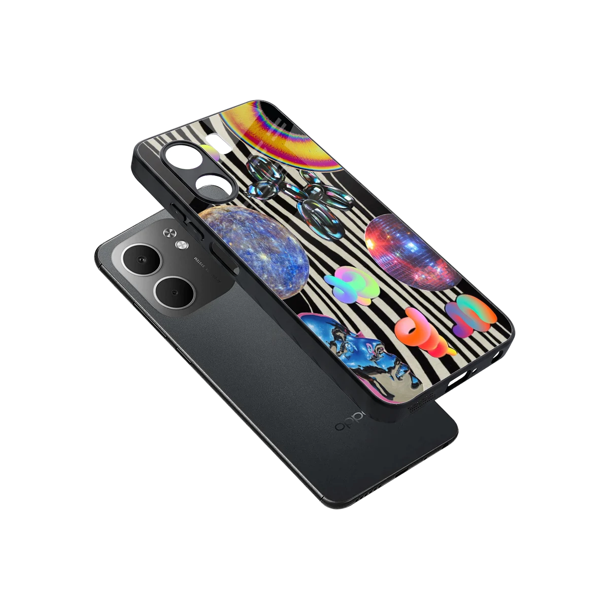 Disco Dream sleek oppo a5x 5g cover with tempered glass back and TPU edges
