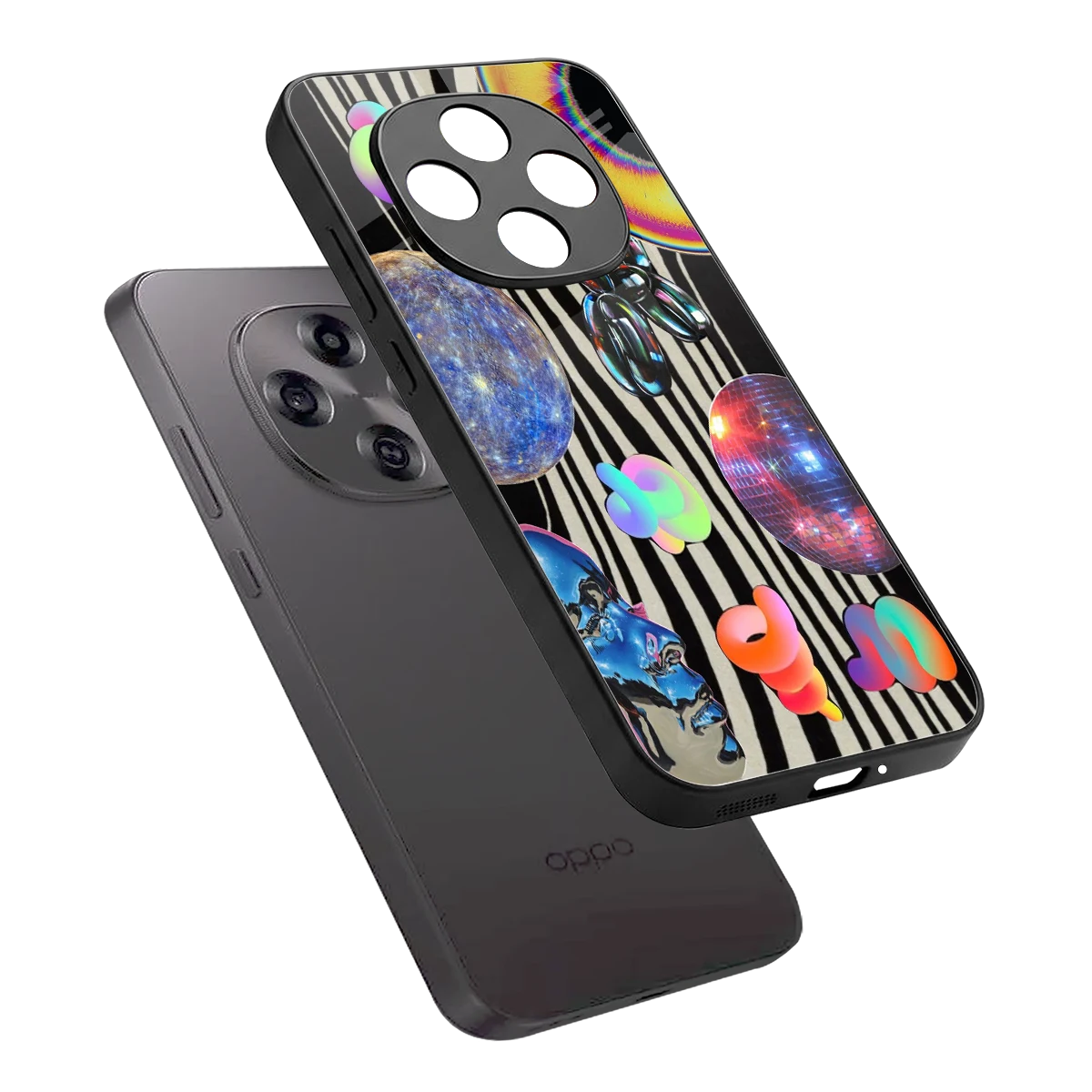 Disco Dream sleek oppo f31 pro 5g cover with tempered glass back and TPU edges
