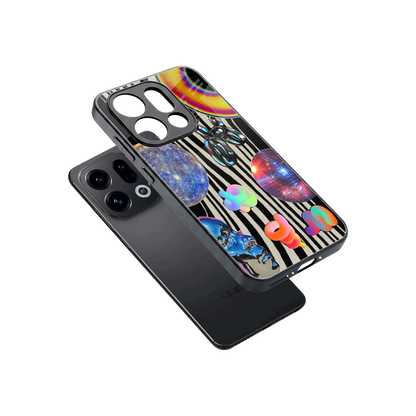 Disco Dream sleek oppo find x9 cover with tempered glass back and TPU edges