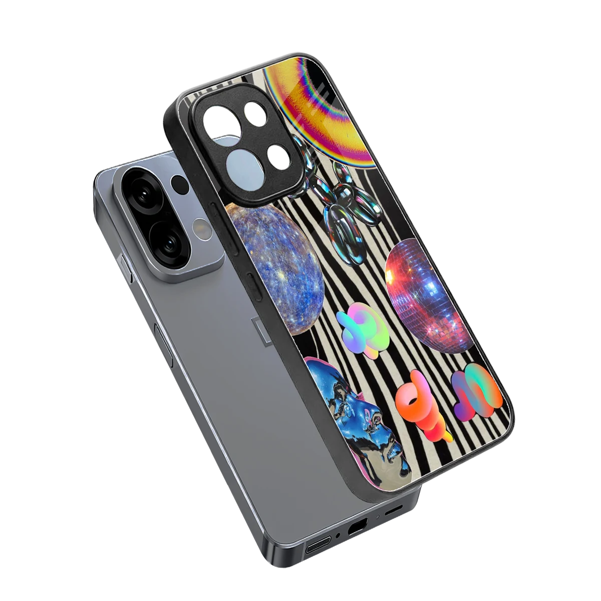Disco Dream sleek oppo k13 5g cover with tempered glass back and TPU edges