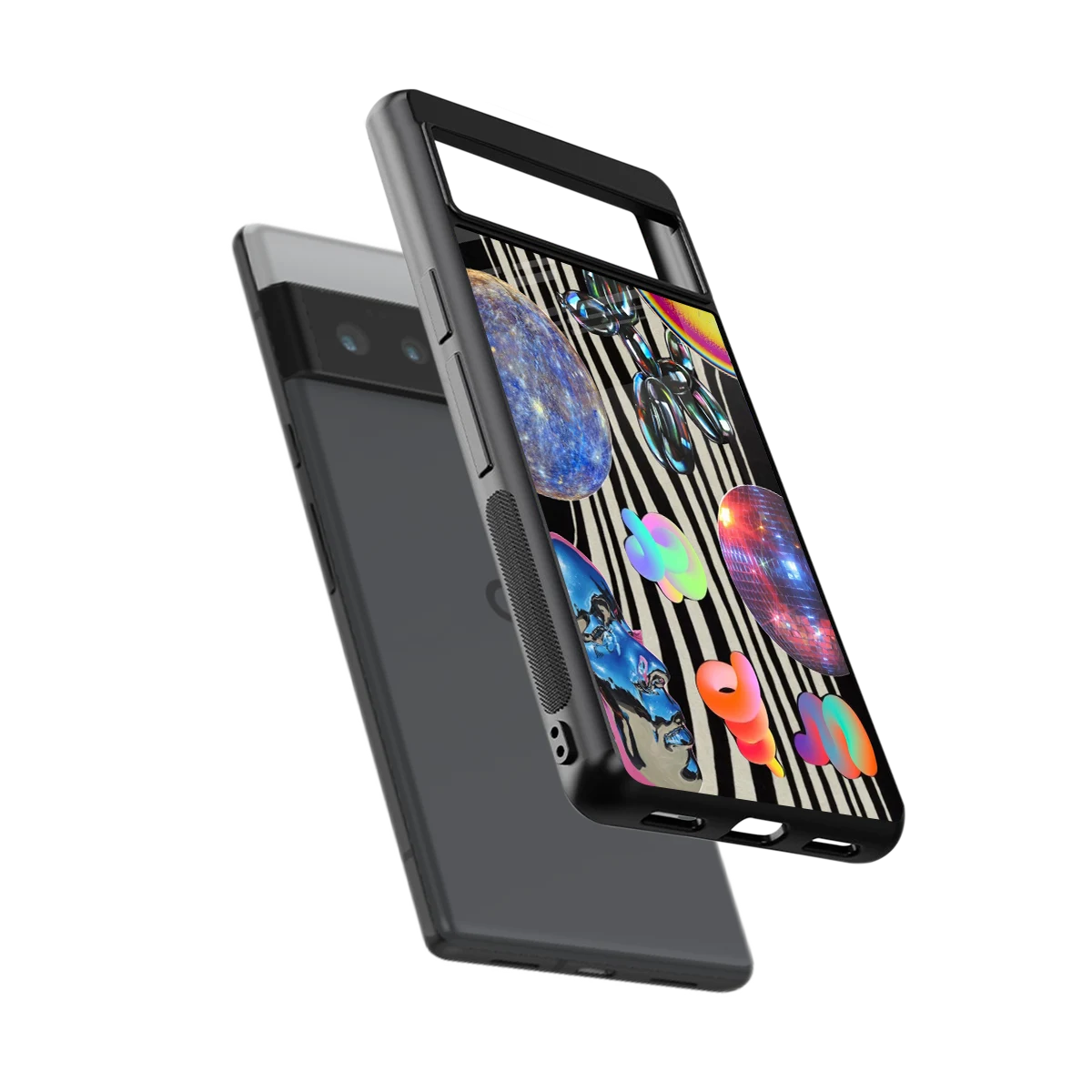 Disco Dream sleek google pixel 6 pro cover with tempered glass back and TPU edges